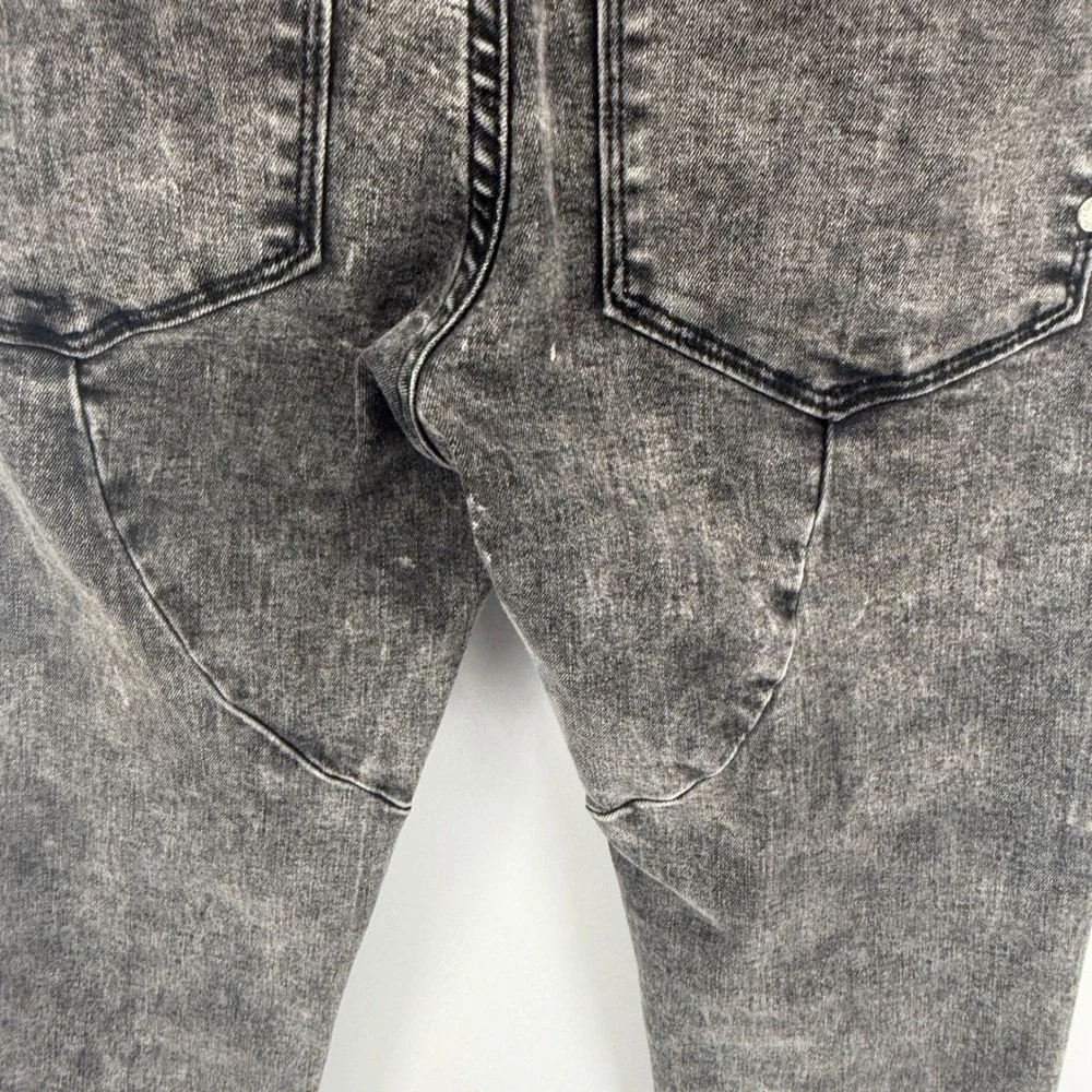 Kollar 203 Rockstars Old School Grey Acid Wash Skinny Jeans Mens 32 Distressed